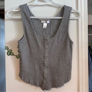 Streetwear Society Charcoal Button-Front Tank Top